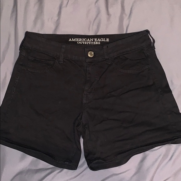 mid rise black shorts